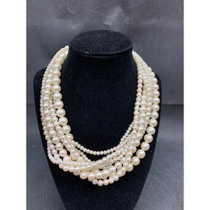 Costume Pearl Necklace 8 strand various sized Necklace
